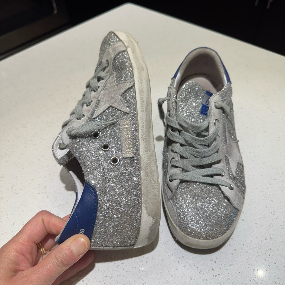 Golden Goose - Silver Glitter Sneakers - Size 39 / 9 - Perfect Condition